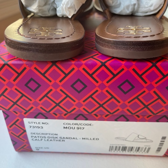 Tory Burch Brown Sandals with Gold Accents - Picture 4 of 4